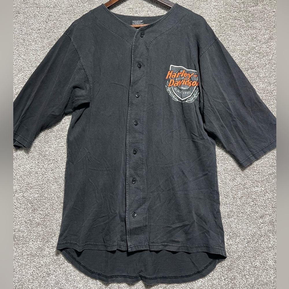 Harley Davidson Men’s Black Button Down Short Sleeve Top Size Medium